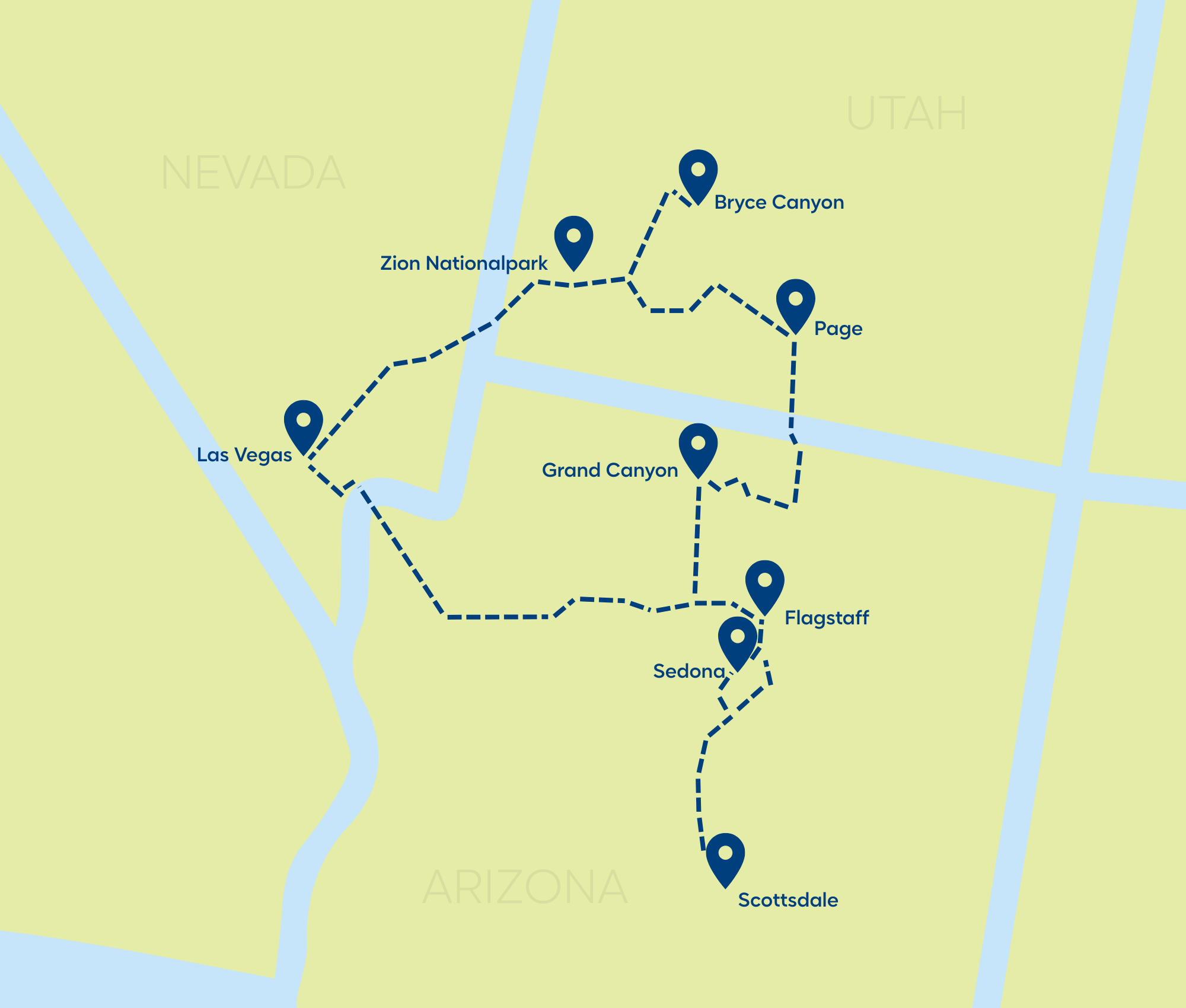 15-tägige Südwesten Rundreise mit Scottsdale als Highlight 15-tägige Südwesten Rundreise mit Scottsdale als Highlight