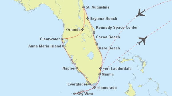 Miami Urlaub Routenvorschlag