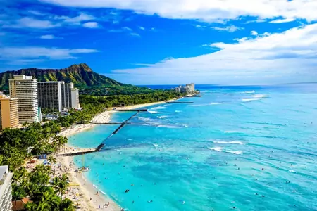 Blick aus dem Fenster im Urlaub auf Hwaii